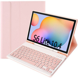 Чехол + клавиатура Samsung Galaxy Tab S6 Lite P610/P615 / S6 Lite 2022 10.4, Pen Slot, розовый rose gold