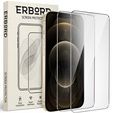 2x Закаленное стекло для iPhone 12/12 Pro, ERBORD 9H Hard Glass на экране