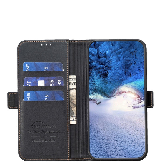 Чохол-книжка для Samsung Galaxy A15, BINFEN Wallet, чорний + скло 9H