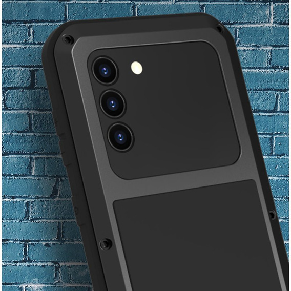 Чехол Love Mei до Samsung Galaxy S21, armored with glass, чёрный