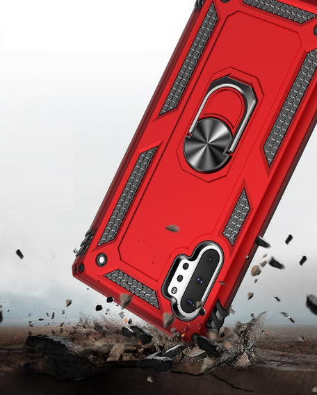 Бронированный Чехол до Samsung Galaxy Note 10+ Plus, Nox Case Ring, красный