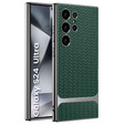 Чехол до Samsung Galaxy S24 Ultra, GKK Woven Leather, зелёный