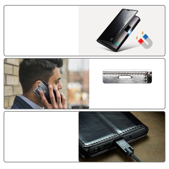 Флип-кейс CASEME для Samsung Galaxy Note 10 Plus, Waxy Textured, чёрный
