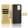 Откидной чехол для Motorola Moto E14, Crazy Horse Wallet, золотой