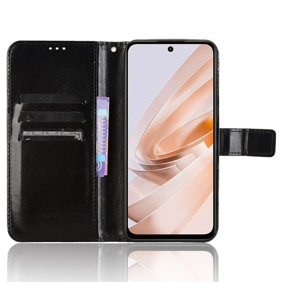 Футляр з клапаном для Xiaomi Redmi 13, Crazy Horse Wallet, чорний