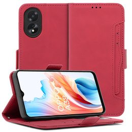 Футляр з клапаном для Oppo A38 4G / Oppo A18 4G, Card Slot, червоний