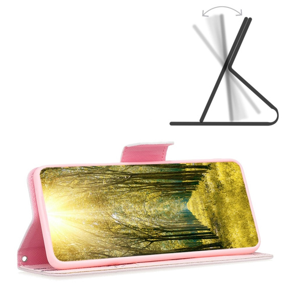 Откидной чехол для Motorola Moto G84 5G, Wallet, giraffe, розовый