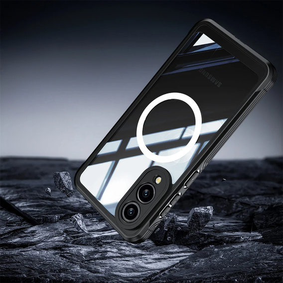Чехол для Samsung Galaxy S25 Edge, Shockproof, со стеклом, для MagSafe, чёрный