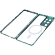Магнитный чехол с двойным стеклом MagSafe для Samsung Galaxy S21 Ultra, зелёный