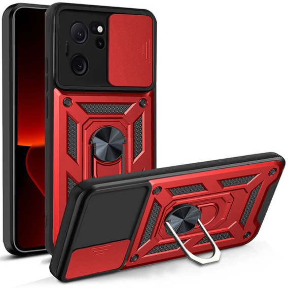 Чехол NOX Camera Slide Xiaomi 13T / 13T Pro, CamShield Slide, красный