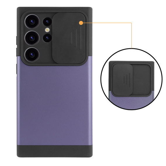 Чехол до Samsung Galaxy S24 Ultra, ERBORD MagProtect Slide Camera, фиолетовый