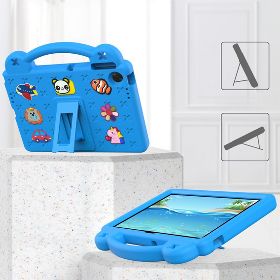 Детский чехол для Lenovo Tab TB311FU, Cute Patterns, с подставкой, синий