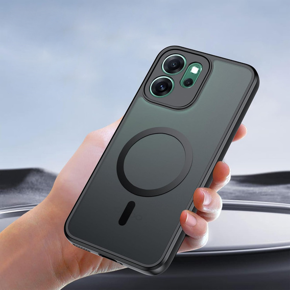 Матовый чехол для Oppo Reno 14F, для MagSafe, полупрозрачный черный