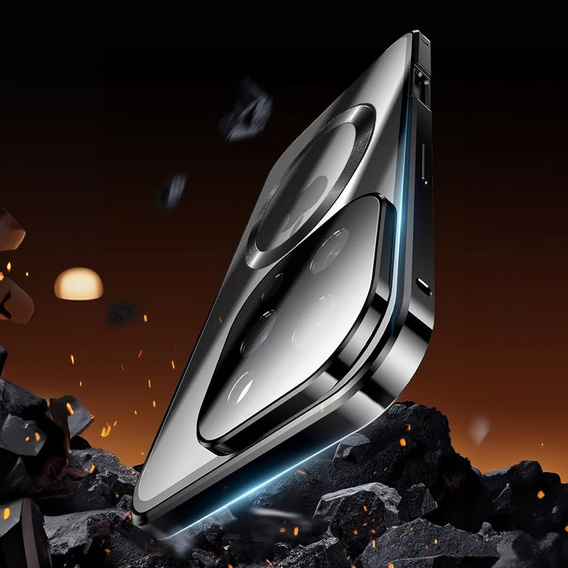 Магнітний чохол Dual Glass MagSafe для iPhone 16 Pro Max, чорний