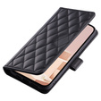 Чохол-сумка для Samsung Galaxy A36 5G, Rhombus Crossbody Leather, чорний
