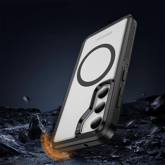 Чехол с рамкой для Samsung Galaxy S23 FE, для MagSafe, прозрачный / черный