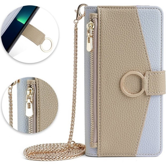 Чохол-книжка для Samsung Galaxy A53 5G, Wallet Zipper Pocket, з дзеркалом, м'яти