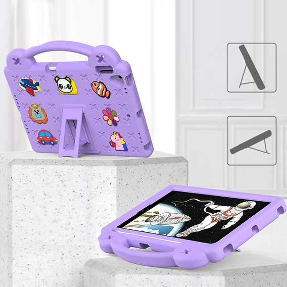 Детский чехол для iPad 10.2" 2021/2020/2019 (9/8/7 gen.) / Air 10.5" 2019 (3 gen.), Cute Patterns, с подставкой, фиолетовый