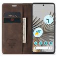Чехол CASEME для Google Pixel 7 Pro, Leather Wallet Case, коричневый
