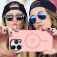 Чохол для iPhone 15 Pro Max, MagColor для MagSafe, рожевий