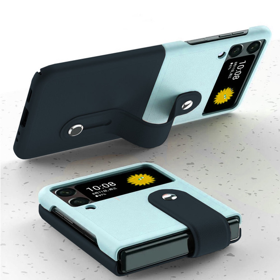 Чехол Wristband Kickstand для Samsung Galaxy Z Flip3 5G, Green/Cyan