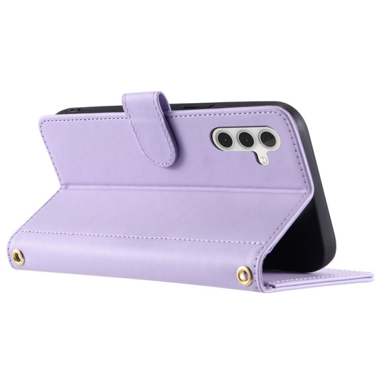 чехол-крышка для Samsung Galaxy A55 5G, Rhombus Crossbody Leather, фиолетовый