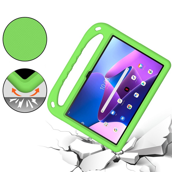 Детский чехол для Lenovo Tab M10 10.1 Gen 3, детский чехол с ручкой, зелёный