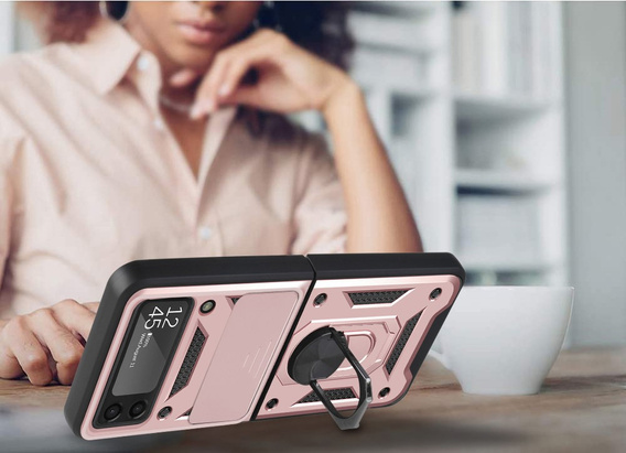 Чохол NOX Camera Slide Samsung Galaxy Z Flip3 5G, CamShield Slide, рожевий rose gold