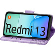 Откидной чехол для Xiaomi Redmi 13, Butterfly, фиолетовый