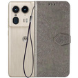 Откидной чехол для Motorola Edge 50 Ultra, Mandala, серый