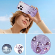 Чехол для iPhone 16 Pro, Glitter Flower, фиолетовый