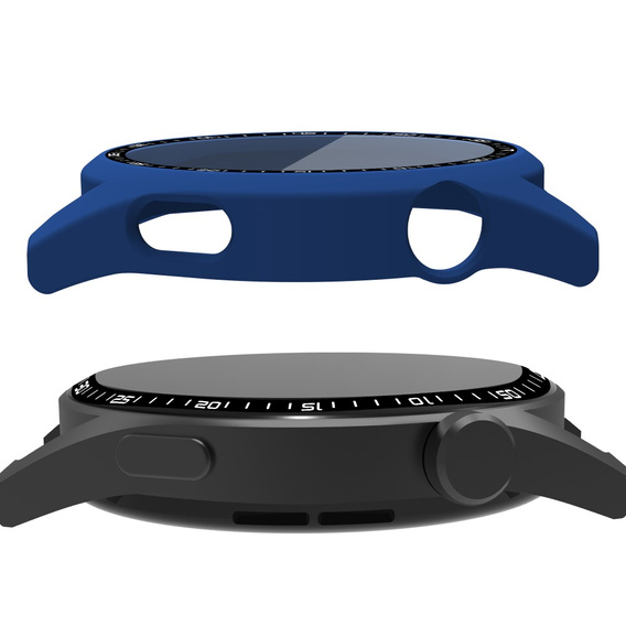 2в1 чохол та захисне скло для годинника Huawei Watch GT 3 46mm, темно-синій