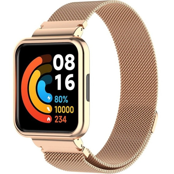Металический браслет с чехлом для часов Xiaomi Redmi Watch 2 Lite, Rose gold