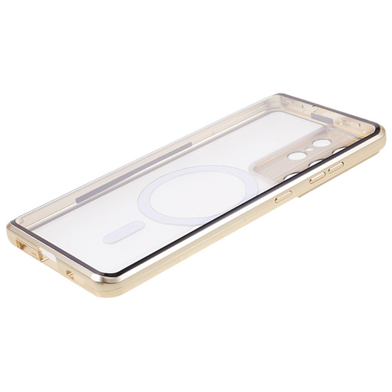 Магнітний чохол Dual Glass MagSafe для Samsung Galaxy S21 Ultra, золотий