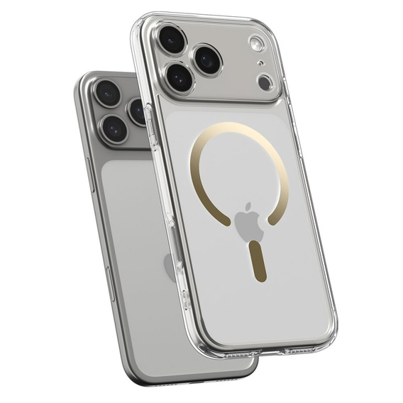 Чехол Spigen для iPhone 17 Pro, Ultra Hybrid MagSafe, прозрачный / золотой
