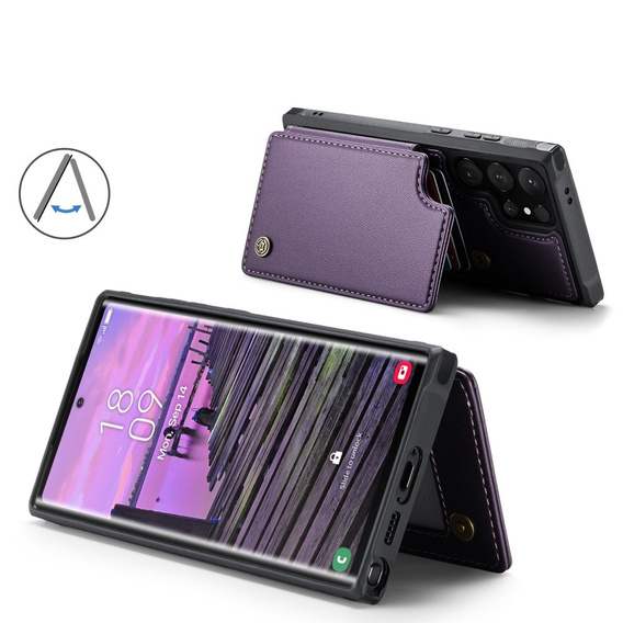 CASEME флип-кейс для Samsung Galaxy S25 Ultra, Litchi Wallet, фиолетовый