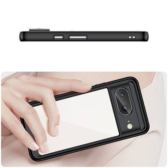 Чехол для Google Pixel 8, Fusion Hybrid, с защитой камеры, прозрачный / черный