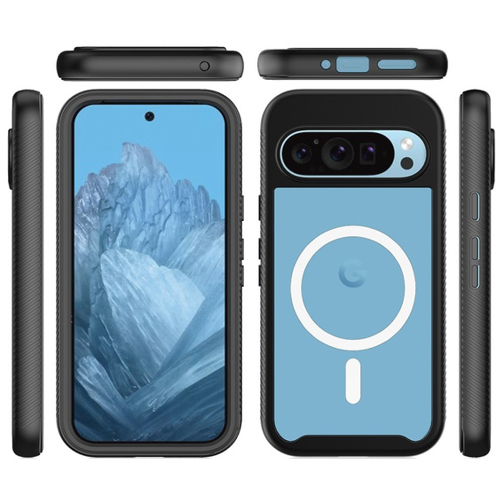 Чoхол до Google Pixel 9 Pro XL, Shockproof, з плівкою на екран, для MagSafe, чорний