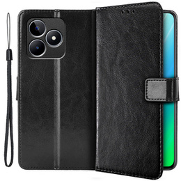 Футляр з клапаном для Realme C53 4G, Crazy Horse Wallet, чорний