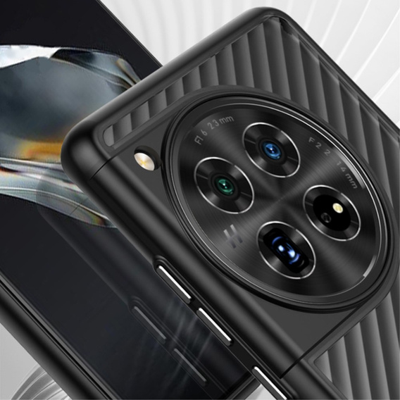 Чoхол до OnePlus 12 5G, Fusion Twill Stripe, прозорий / чорний