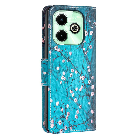 Откидной чехол для Infinix Hot 40i, Wallet, Sakura синий