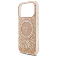 Чехол Guess IML Flowers Electroplated Allover With Beads Strap, для MagSafe, с ремешком для iPhone 17 Pro