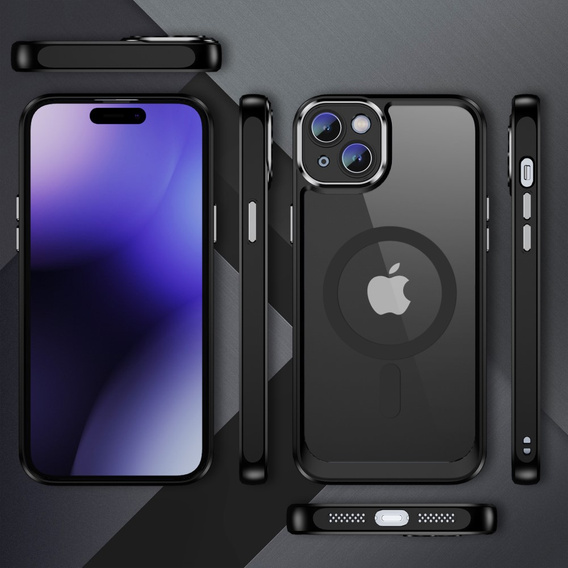 Чехол для iPhone 15 Plus, ERBORD Impact Guard, MagSafe, чёрный