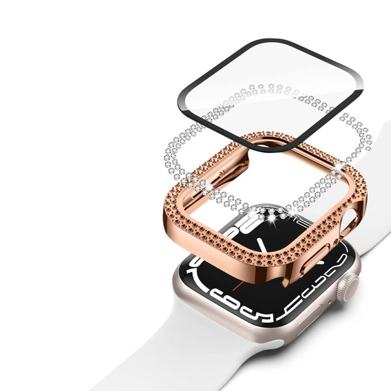 2в1 чехол и защитное стекло для часов Apple Watch 4/5/6/SE 44mm, Pink 