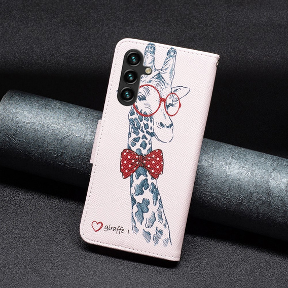 Откидной чехол для Samsung Galaxy A05s, Wallet, giraffe, розовый