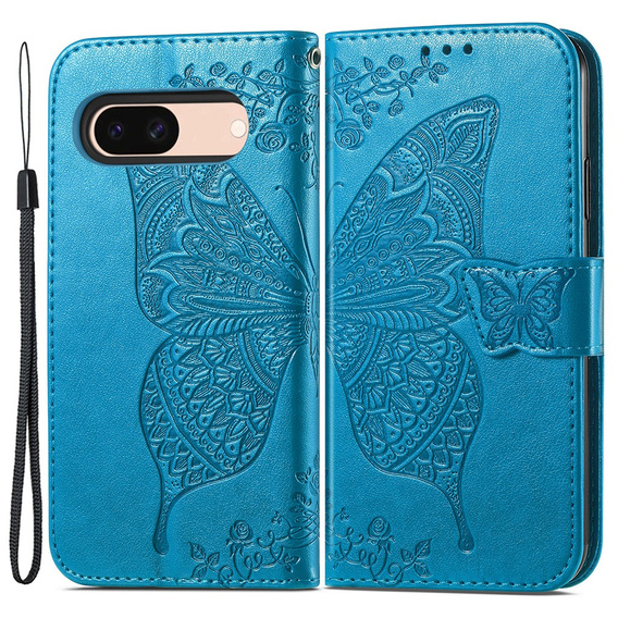 Откидной чехол для Google Pixel 8A, Butterfly, синий