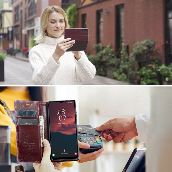 Флип-кейс CASEME для Samsung Galaxy A34 5G, Waxy Textured, красный