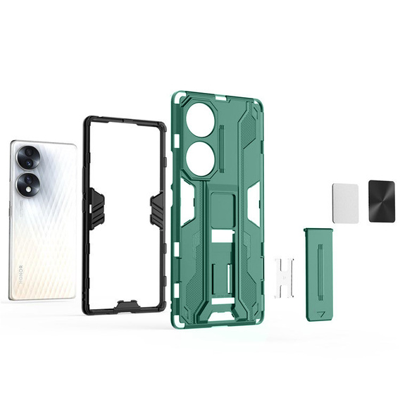 Чoхол до Honor 70 5G, Military kickstand, зелений