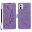 Чохол-книжка для Motorola Moto G73 5G, Mandala Flower, фіолетовий