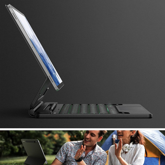 Обкладинка для клавіатури Samsung Galaxy Tab S10+/S9 FE+ Plus/S9+/ S8+/ S7+/ S7 FE, Dexnor Magnetic Keyboard Touchpad, чорний